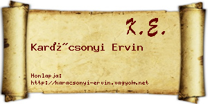 Karácsonyi Ervin névjegykártya
