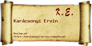 Karácsonyi Ervin névjegykártya