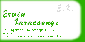 ervin karacsonyi business card
