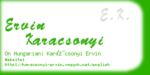 ervin karacsonyi business card